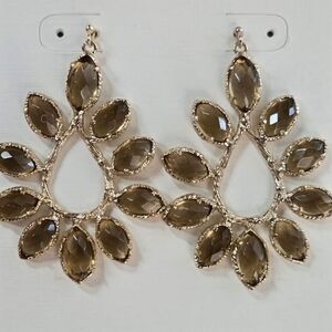 RARE Kendra Scott NYLA Smoky Quartz Earrings